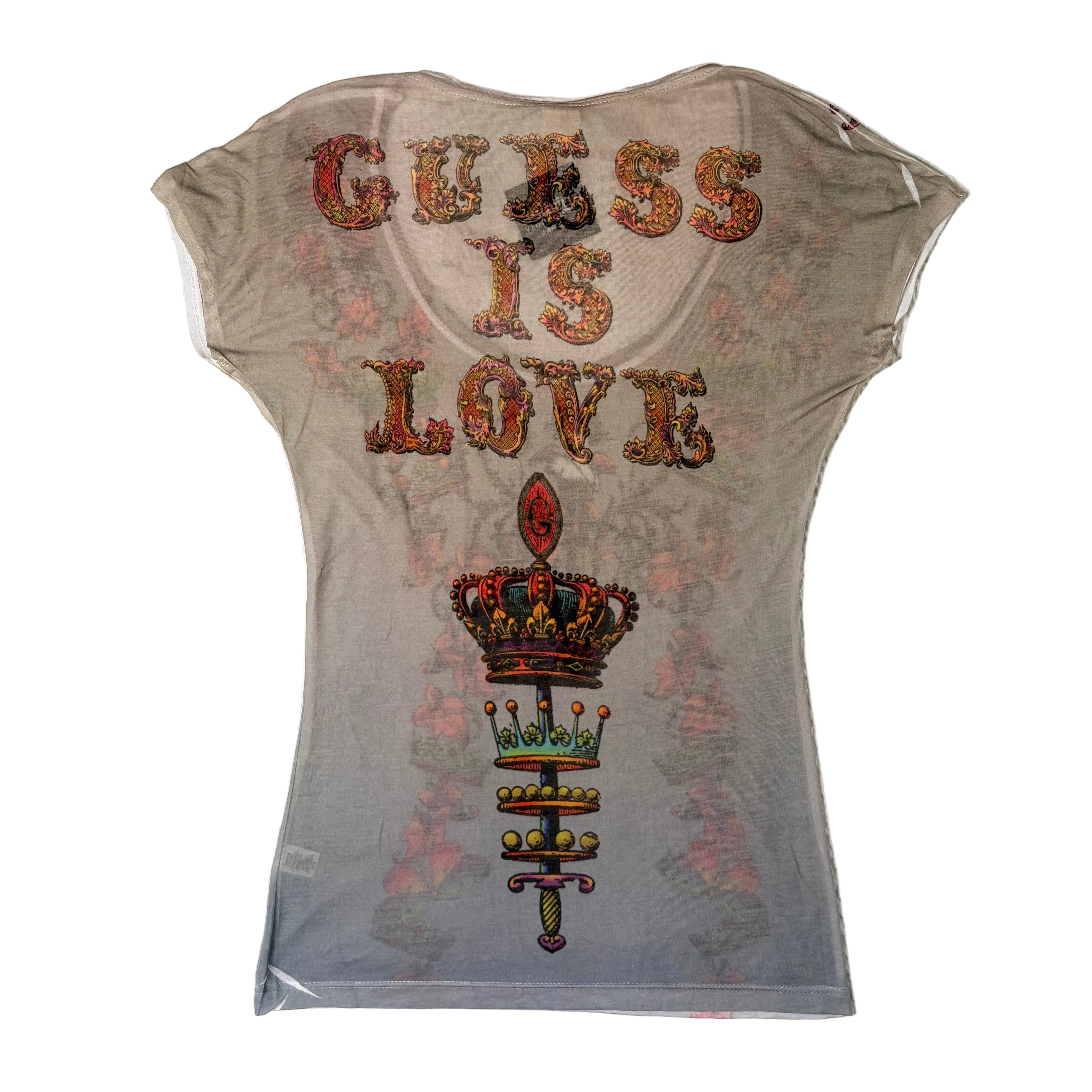 Vintage Guess Semi-Sheer Graphic Top (M)