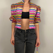 Fruity Silk Striped Shacket (XS)