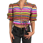 Fruity Silk Striped Shacket (XS)