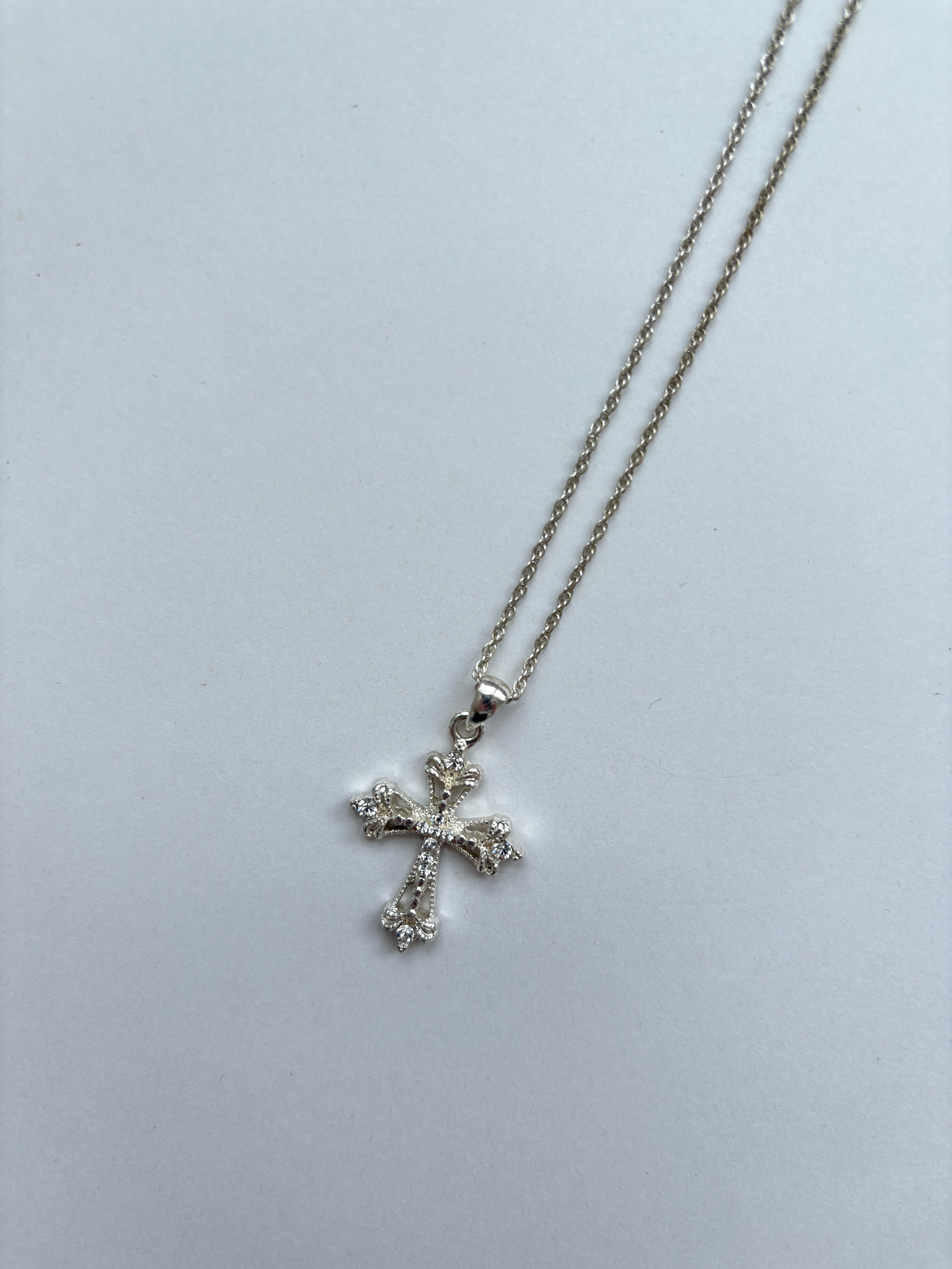silver crucifix necklace