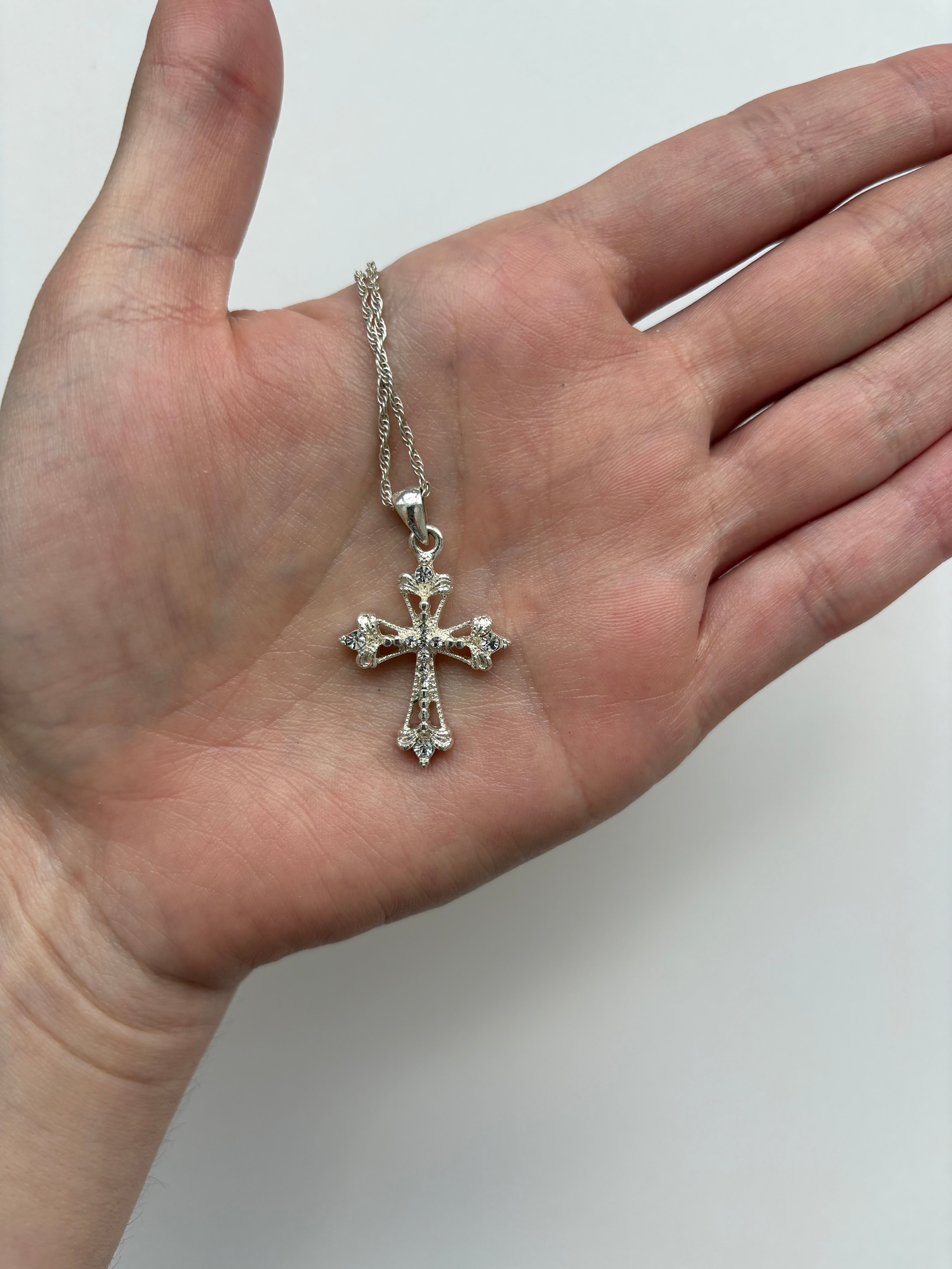 silver crucifix necklace