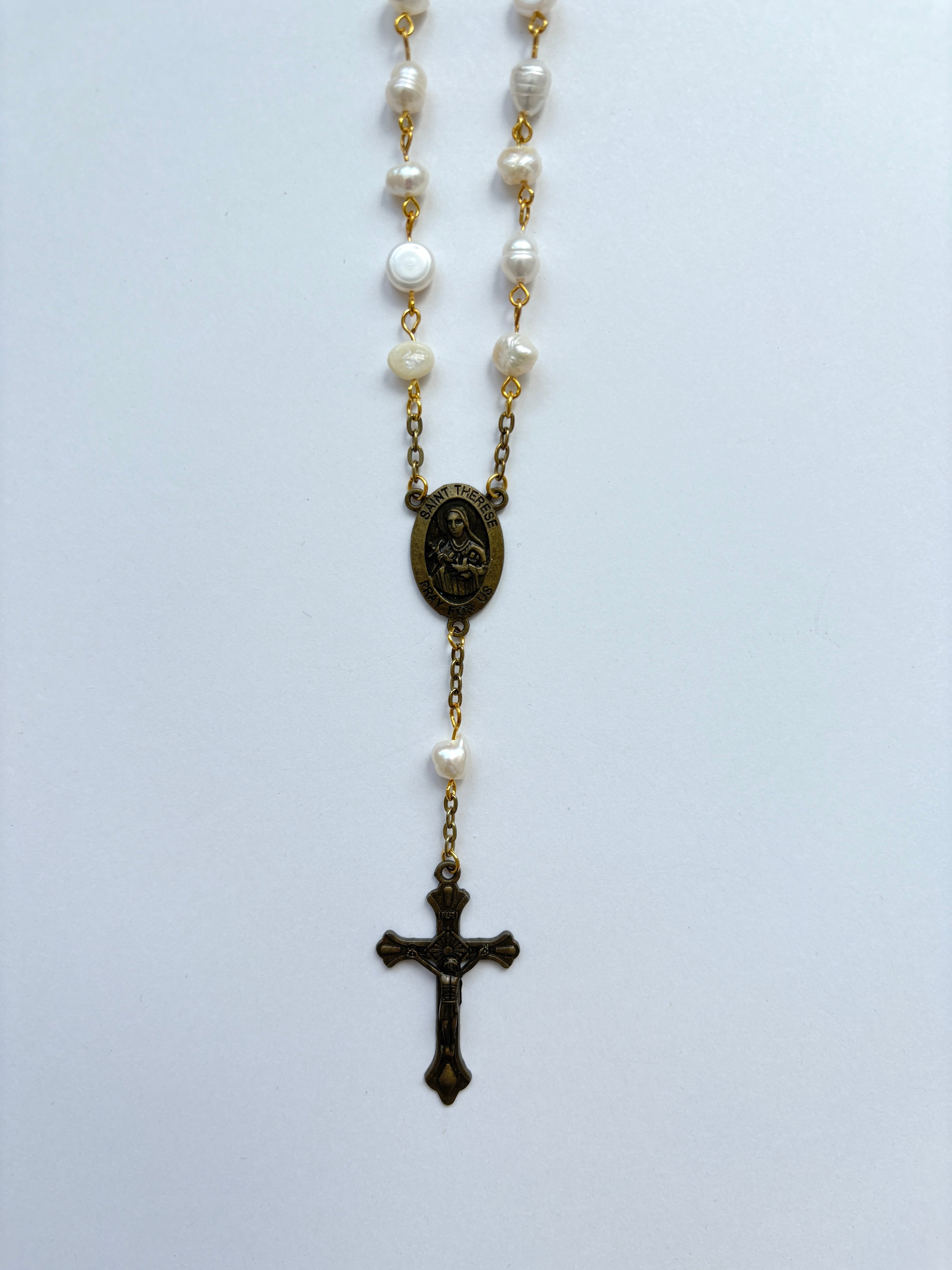 Gold Pearl Rosary