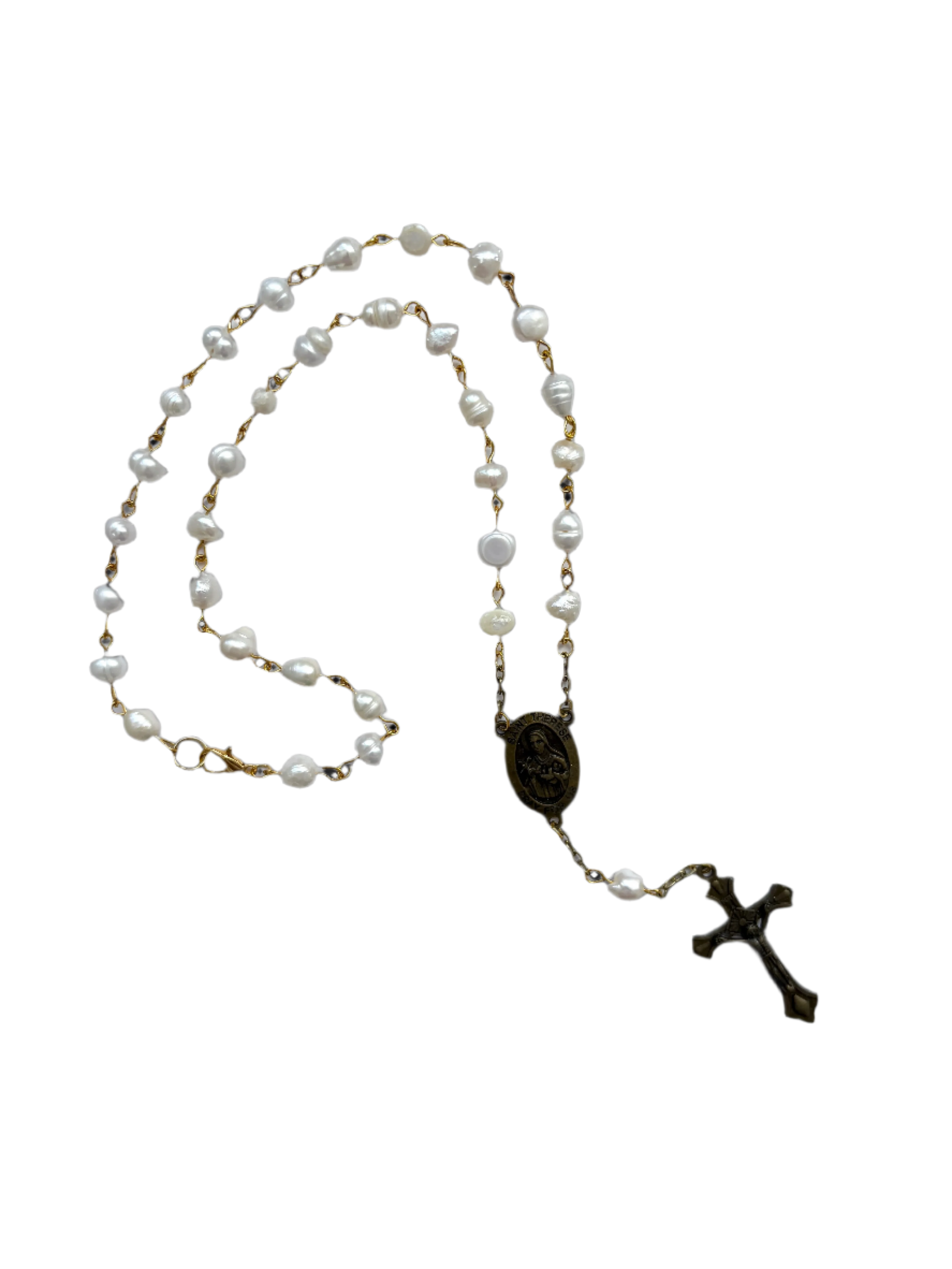Gold Pearl Rosary