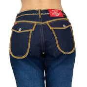 Y2K Funky Seamed Mid-Rise Jeans (S)