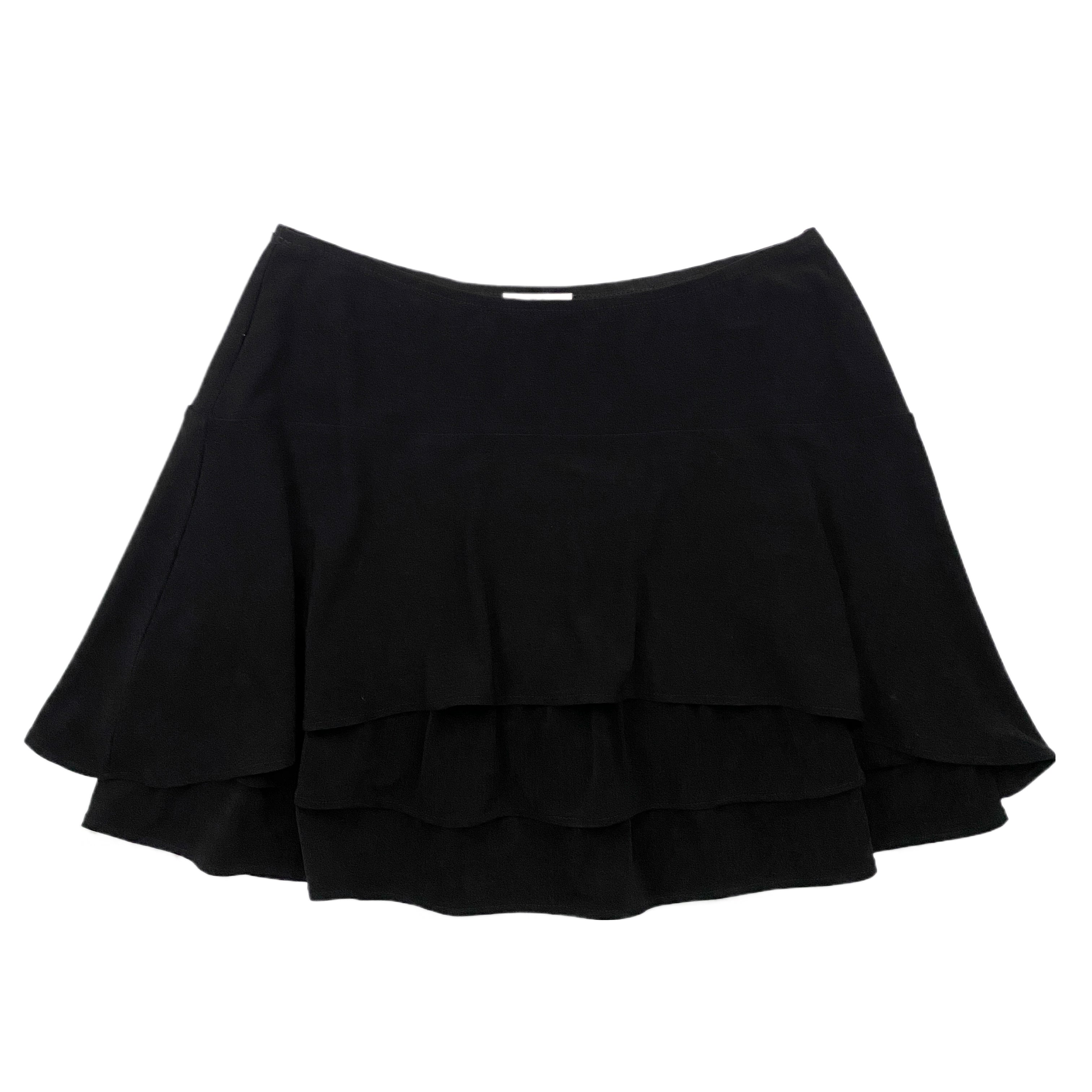 Vintage Black Tiered Mini Skirt (M)
