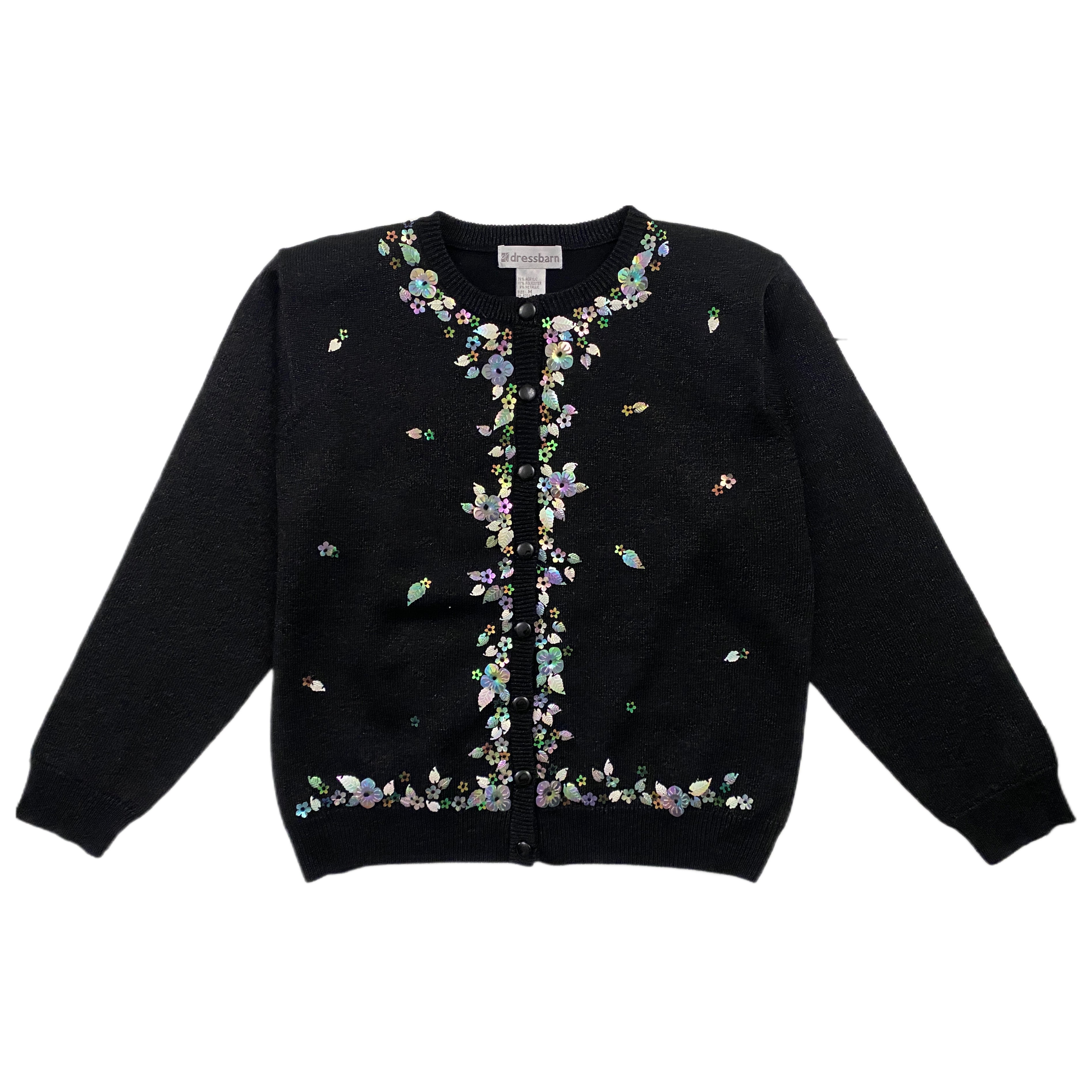 Floral Embellished Shimmer Cardi (M)