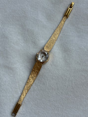 Dainty Vintage Gold Crystal Sheffield Wind Up Watch