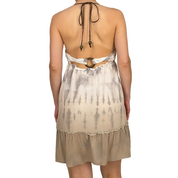 Guess Gray Tie Dye Silk Halter Dress (M)