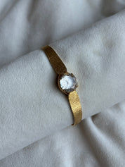 Dainty Vintage Gold Crystal Sheffield Wind Up Watch