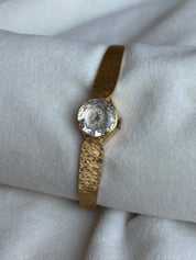 Dainty Vintage Gold Crystal Sheffield Wind Up Watch