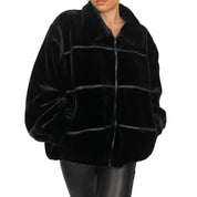 Faux Fur Double Zip Jacket (L)