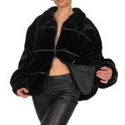 Faux Fur Double Zip Jacket (L)