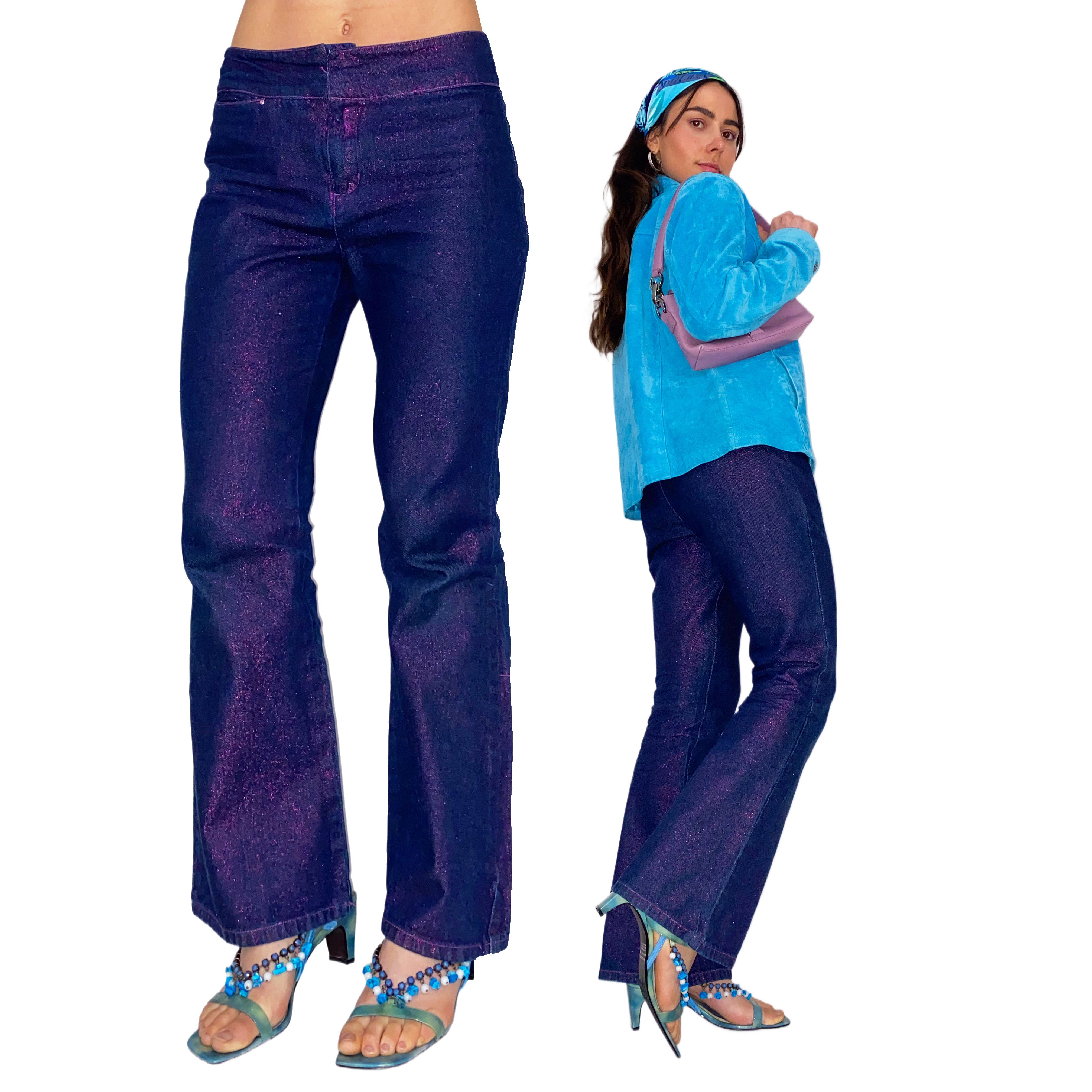 Y2K Purple Glam Pants (S)