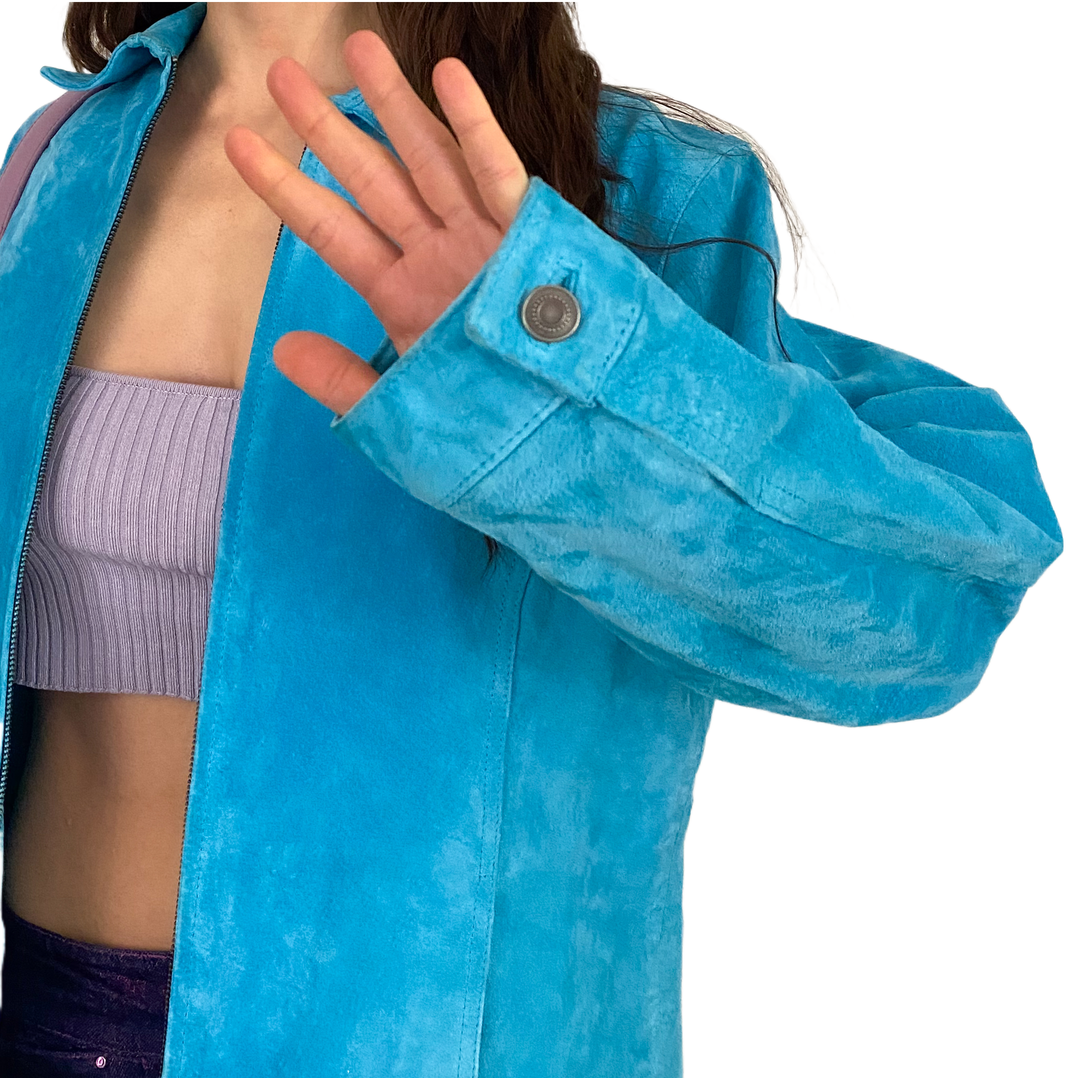 Turquoise Leather Jacket (M)