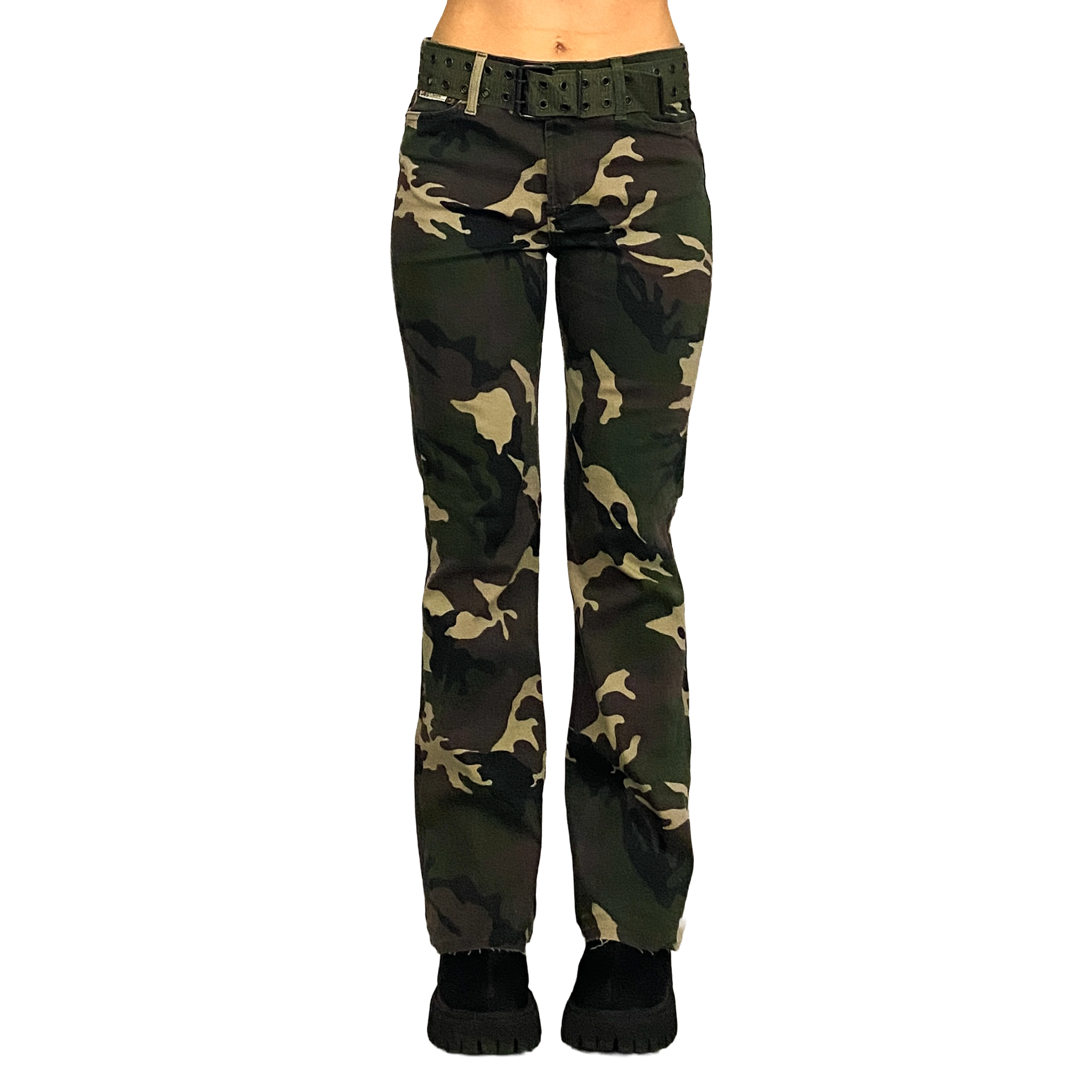 2000s l.e.i Belted Camo Pants (S/M)