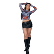 Gothic Cross Leather Micro Mini (XS)