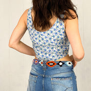 Vintage Floral Tie-Front Top (M)
