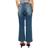 Crochet & Rhinestone Crop Flare Jeans (M)