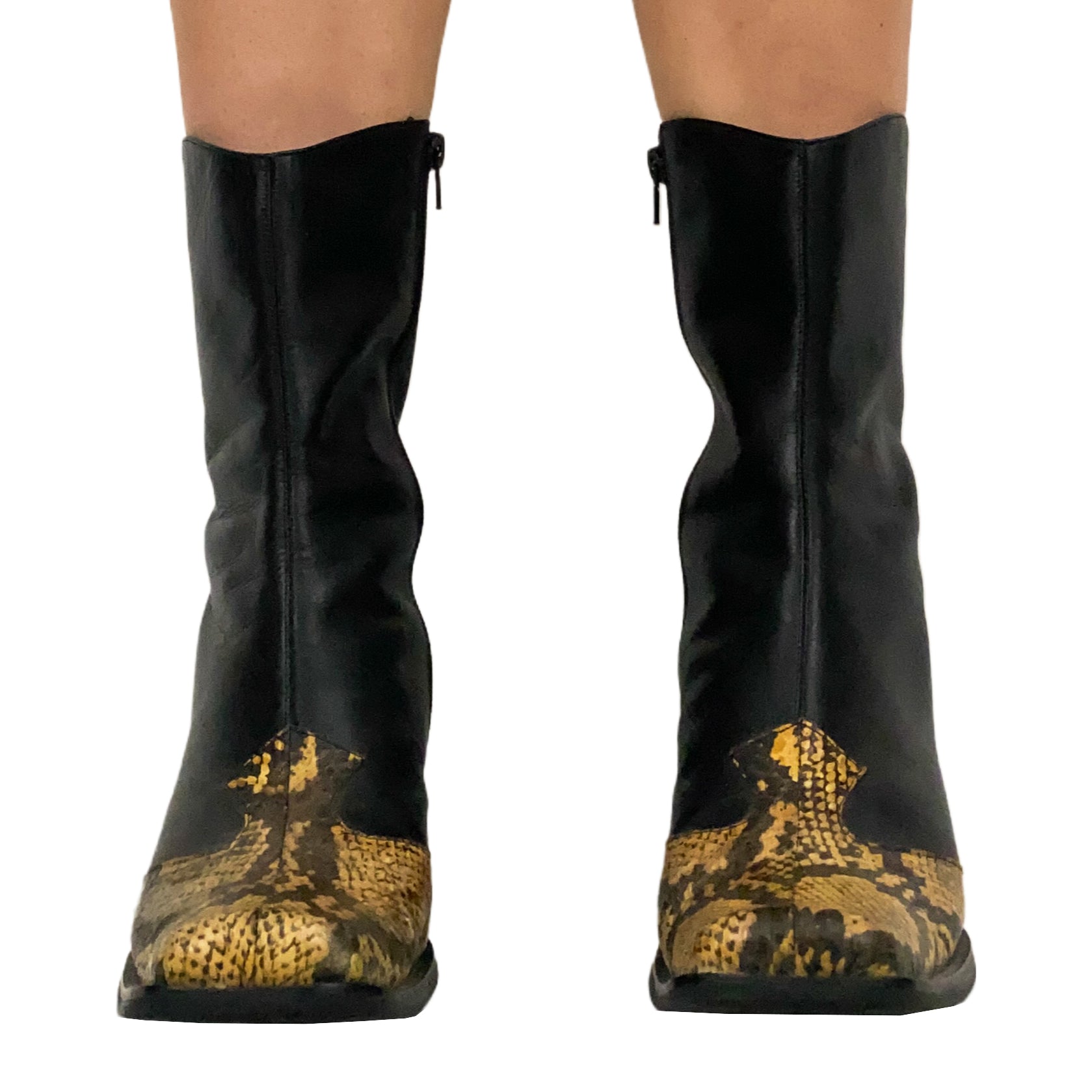 90's Leather Snakeskin Boots (7.5)