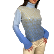 Soft Knit Sequin Turtleneck (M)