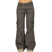 Gray Low Rise Cargo Pants (S/M)