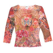 2000s Sequin Butterfly Mesh Top (S)