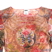 2000s Sequin Butterfly Mesh Top (S)