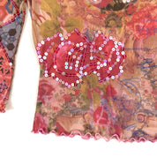 2000s Sequin Butterfly Mesh Top (S)