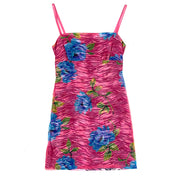 Mesh Zebra + Floral Mini Dress (S)