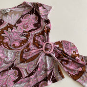Y2k Slinky Paisley Top (S)