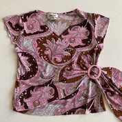 Y2k Slinky Paisley Top (S)