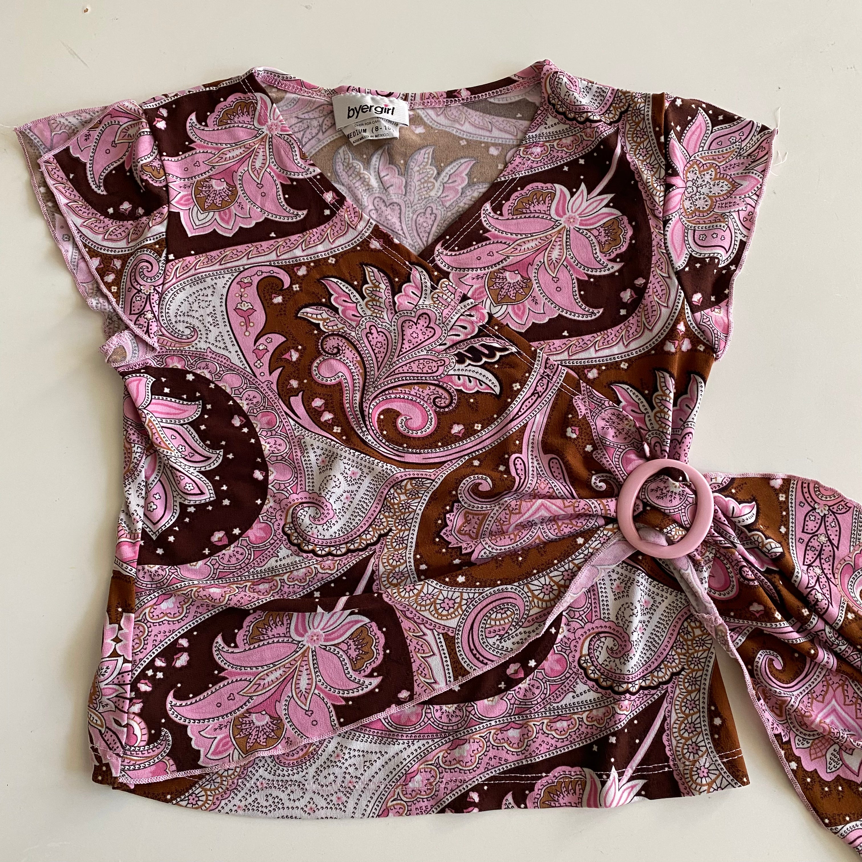 Y2k Slinky Paisley Top (S)