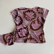 Y2k Slinky Paisley Top (S)