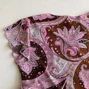 Y2k Slinky Paisley Top (S)