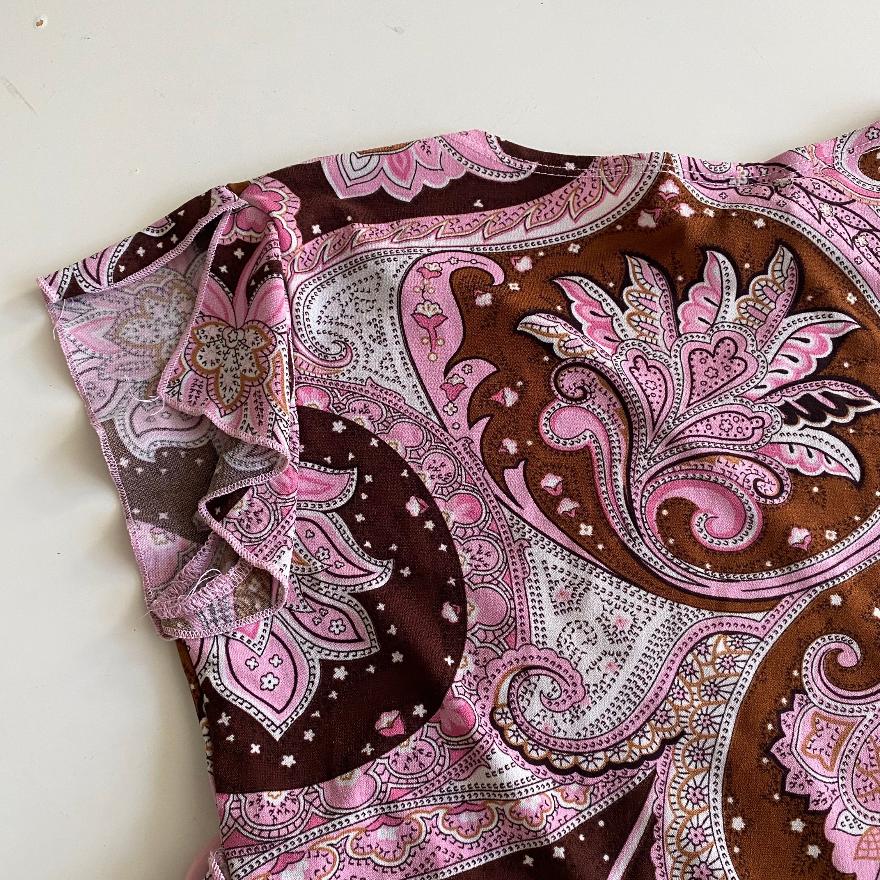 Y2k Slinky Paisley Top (S)