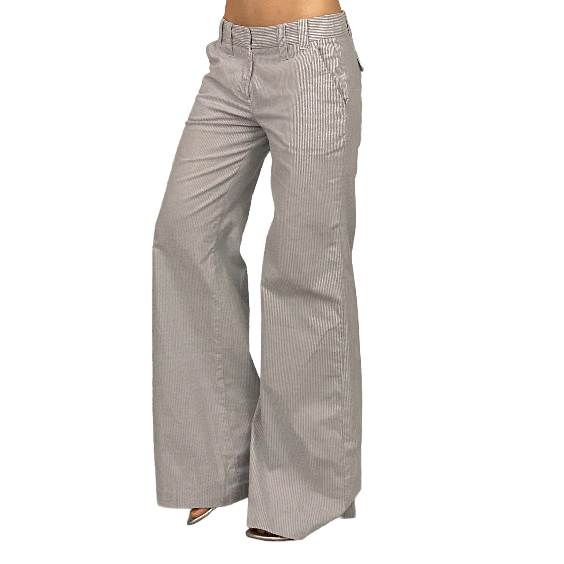 BCBG Flared Pinstripe Mid-Rise Trousers (M)