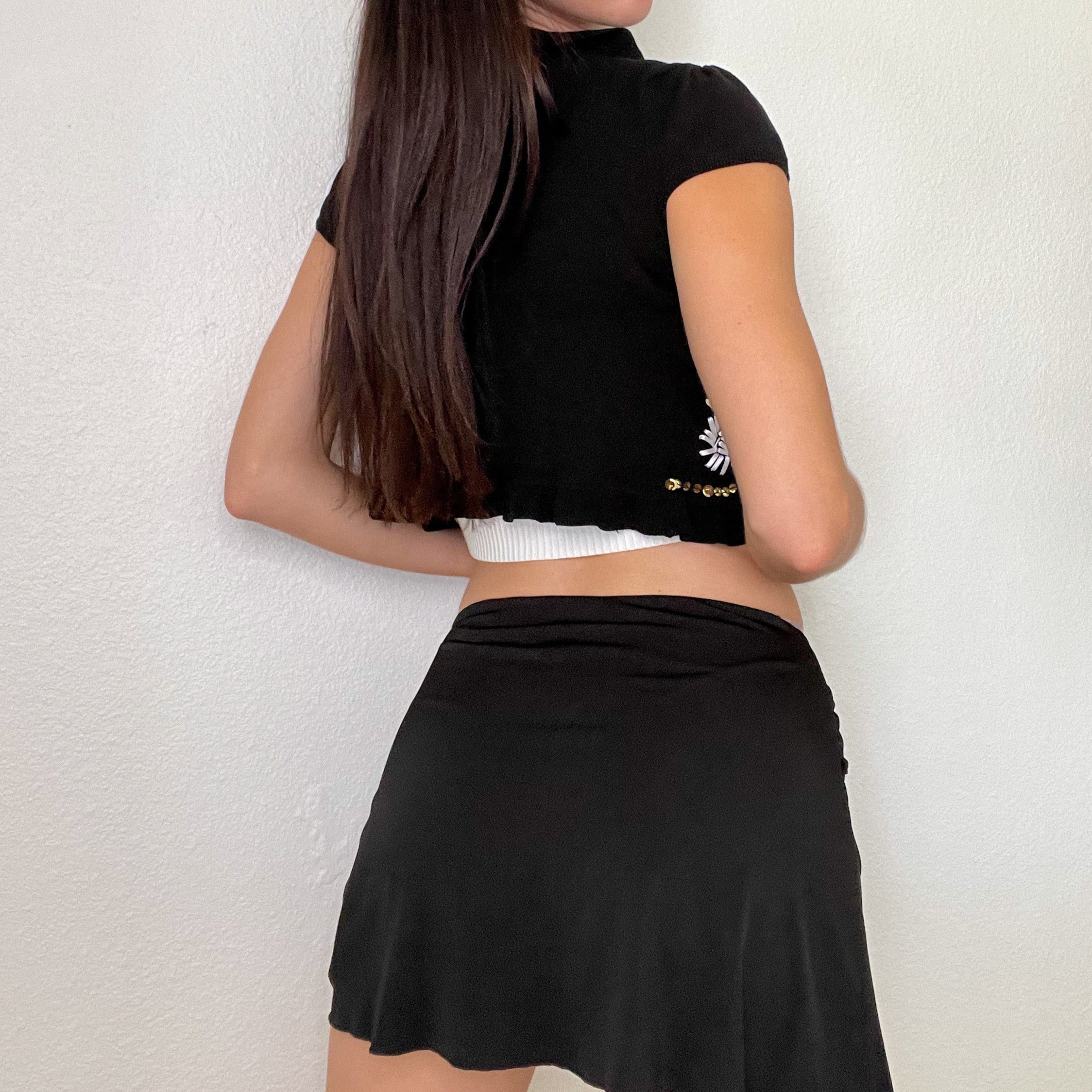Black Embroidered Sequin Shrug