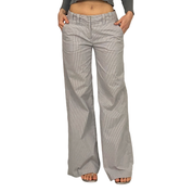 BCBG Flared Pinstripe Mid-Rise Trousers (M)