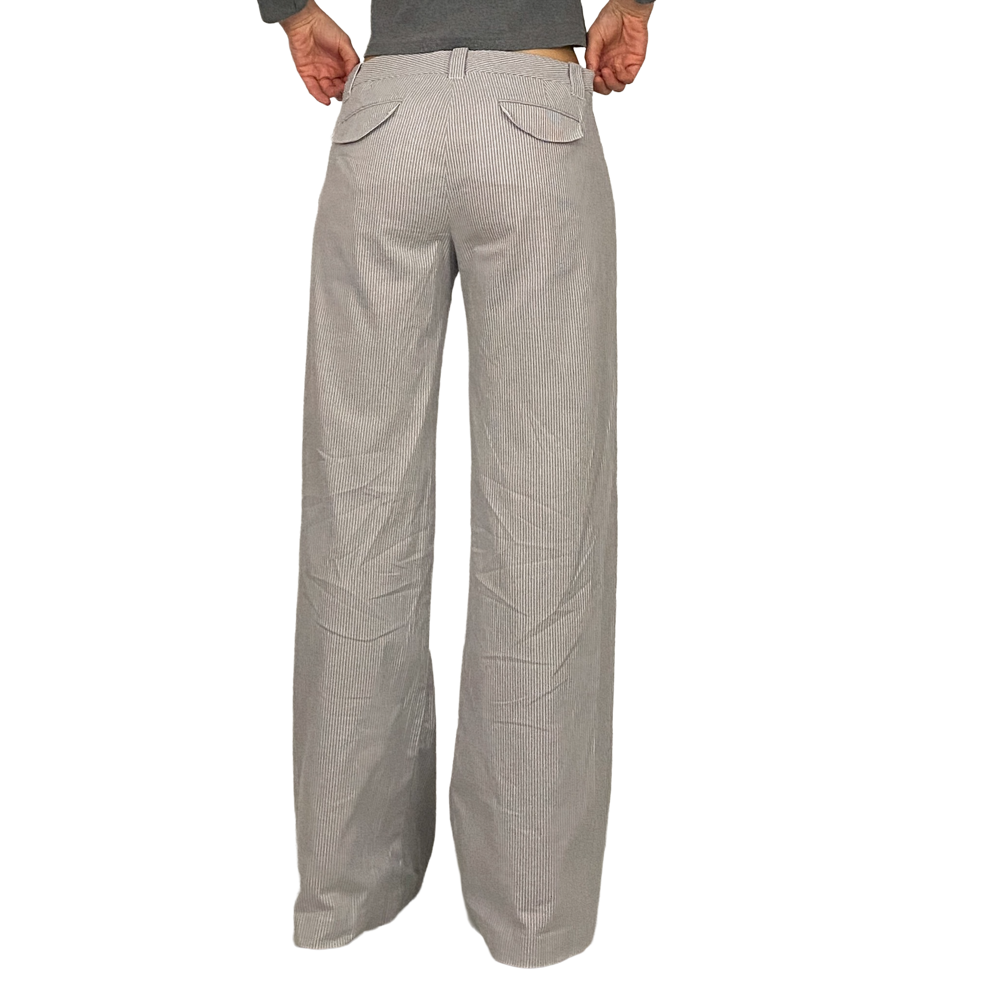 BCBG Flared Pinstripe Mid-Rise Trousers (M)