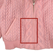 Pink Leather & Fur Bomber Jacket (M)