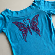 Y2K Butterfly Boat Neck Top (S/M)