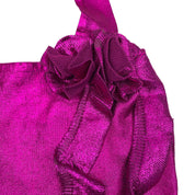 Fuchsia Metallic Knit Floret Halter (M)