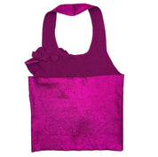 Fuchsia Metallic Knit Floret Halter (M)