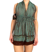 Crinkled Seafoam Coin Top (S)