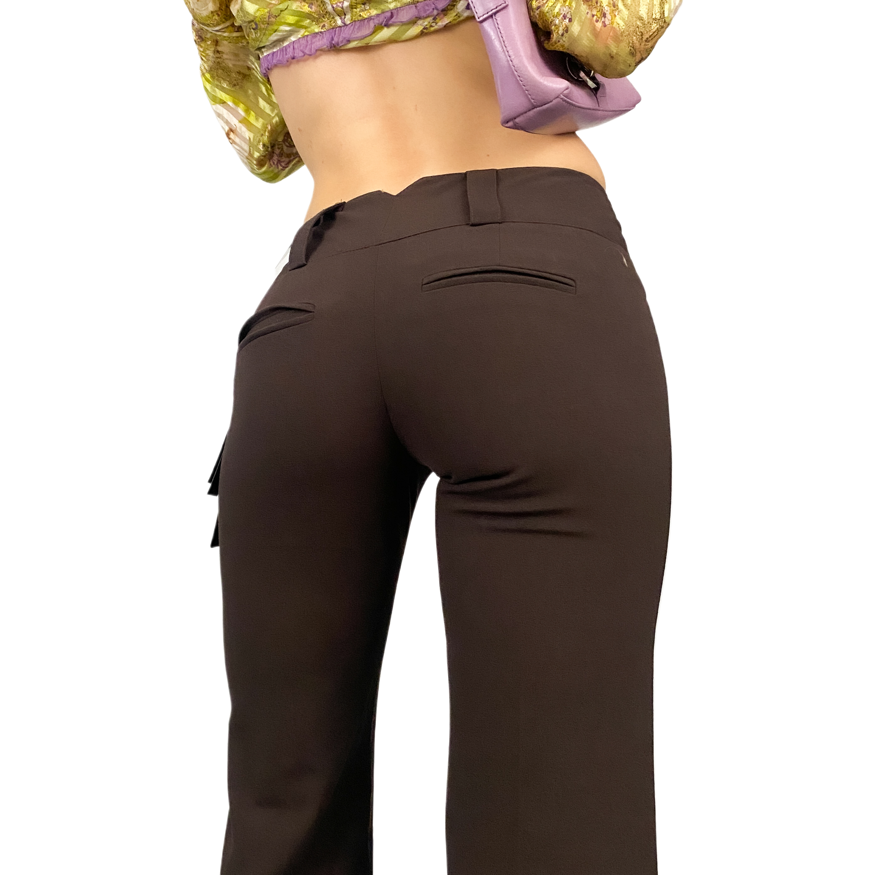 Early 2000's Chocolate Mid-Rise Trousers (XS)
