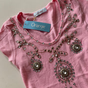 Pink Ribbed Baby Tee (XS/S)