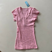 Pink Ribbed Baby Tee (XS/S)