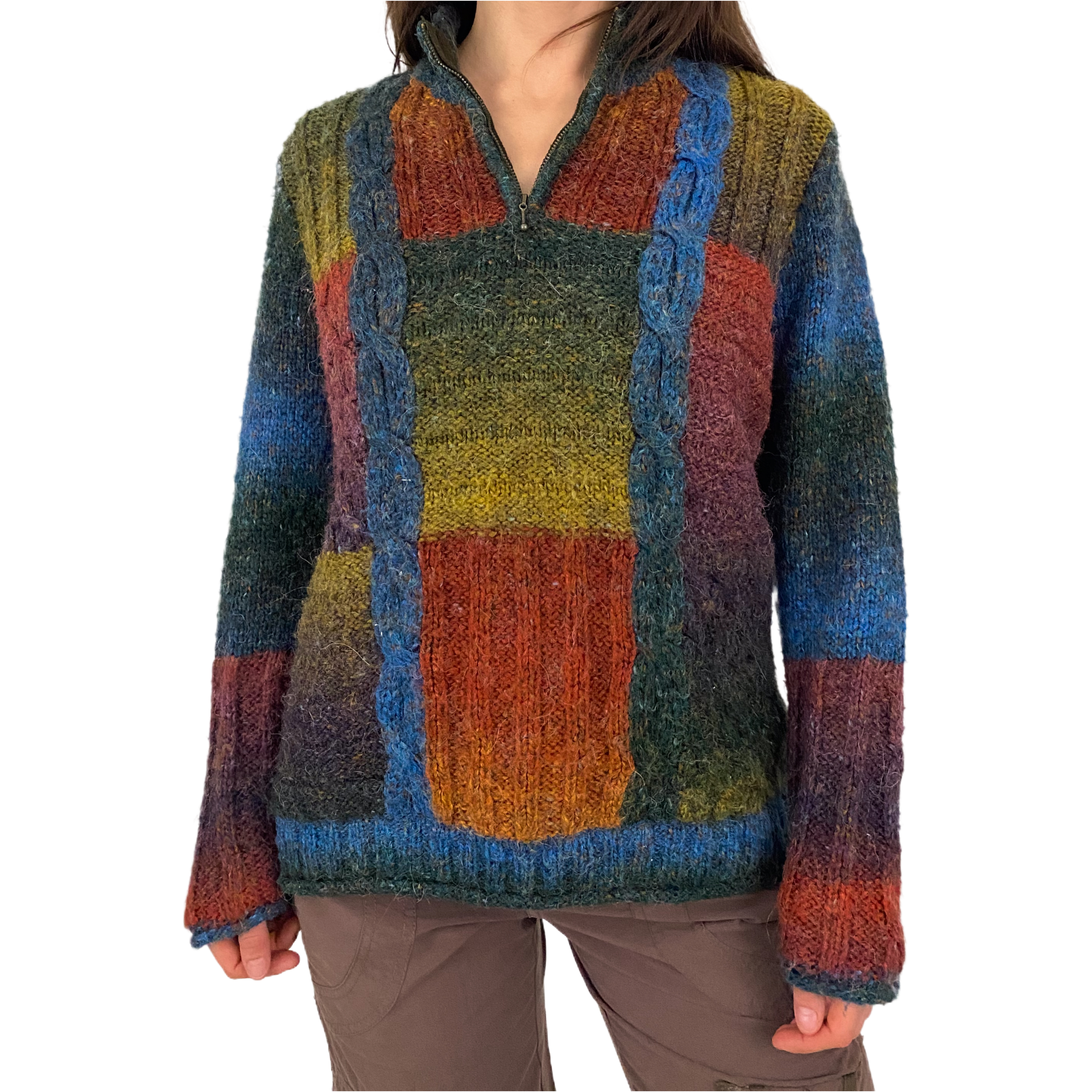 Funky Rainbow Ombre Sweater (L)