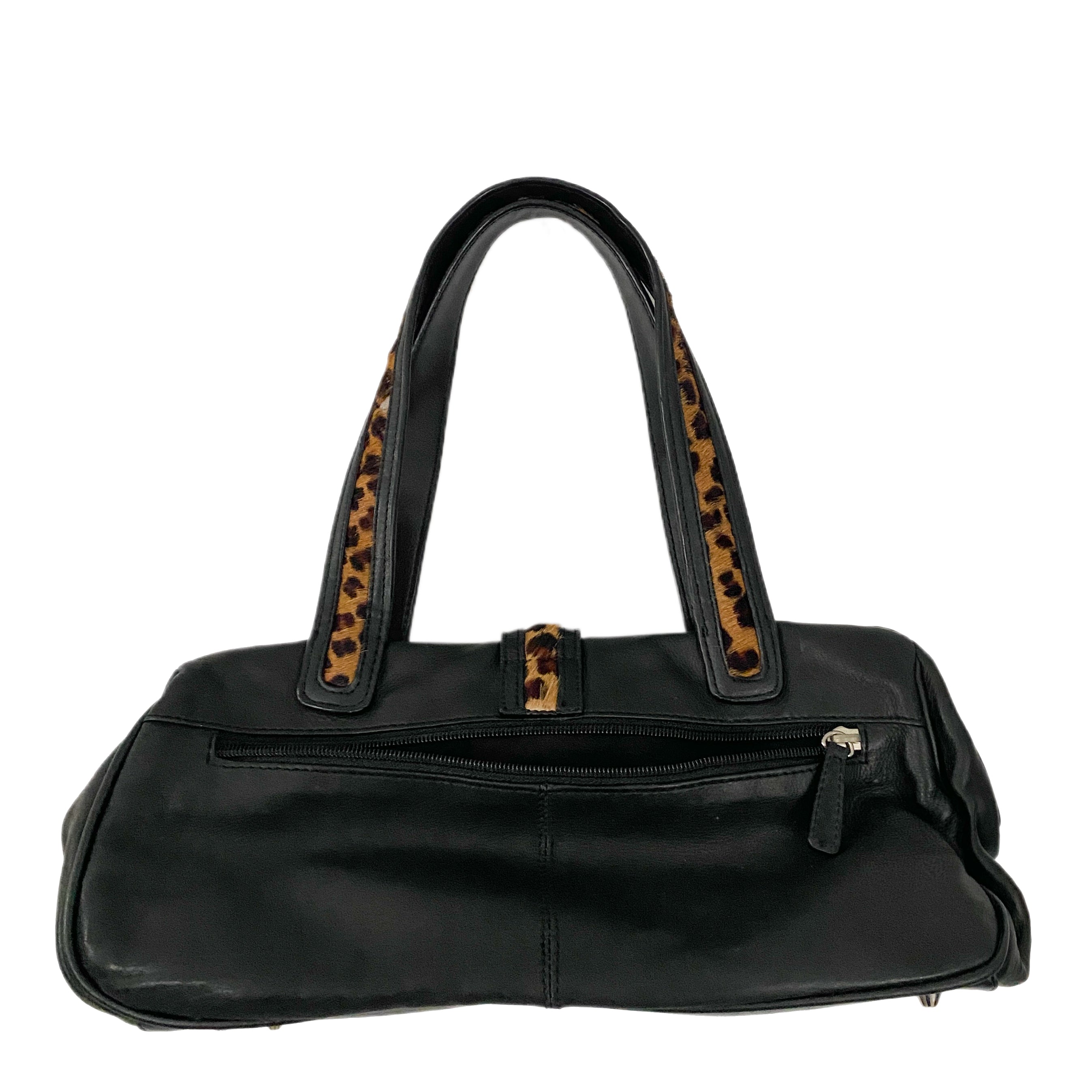 Leather and Leopard Buckle Bag