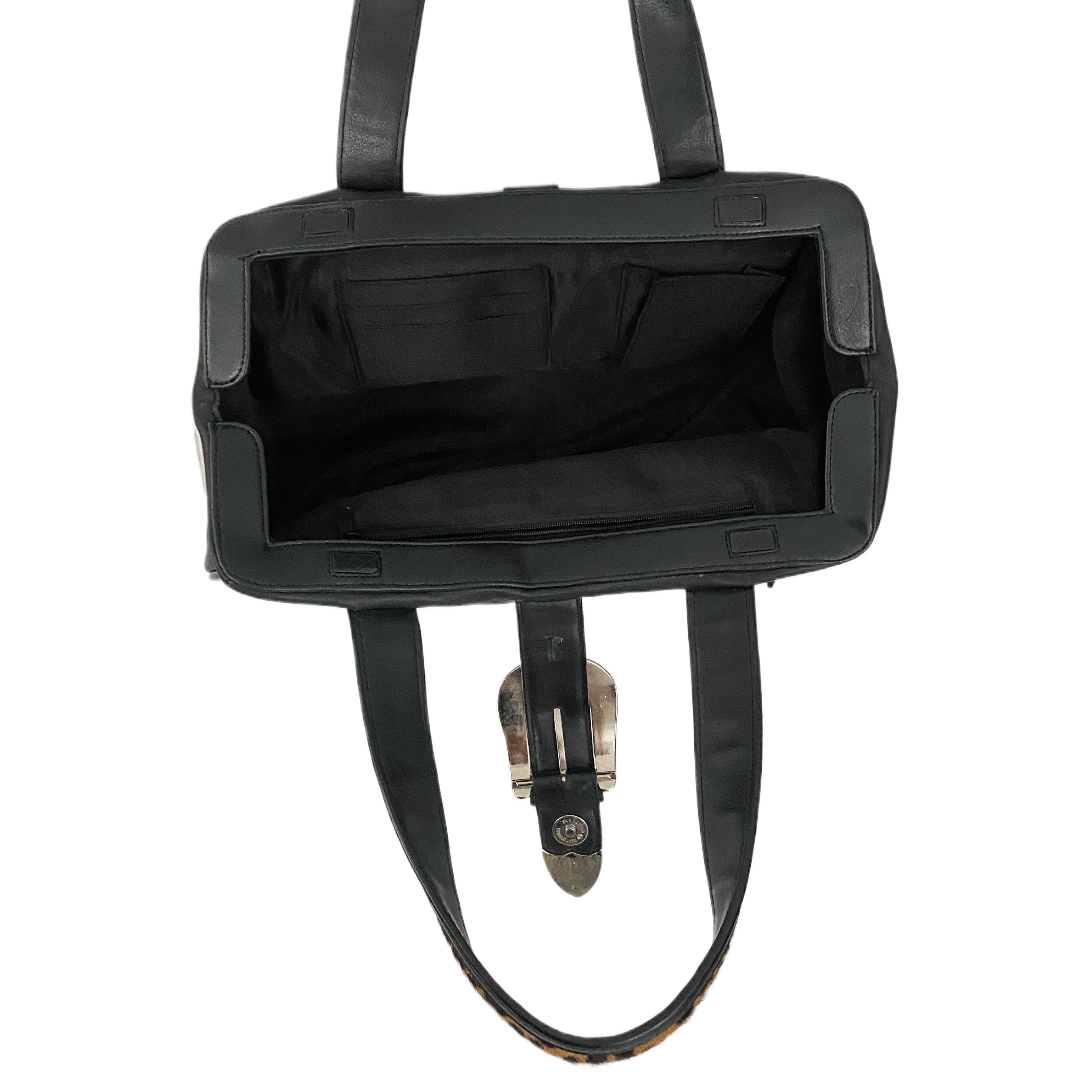 Leather and Leopard Buckle Bag